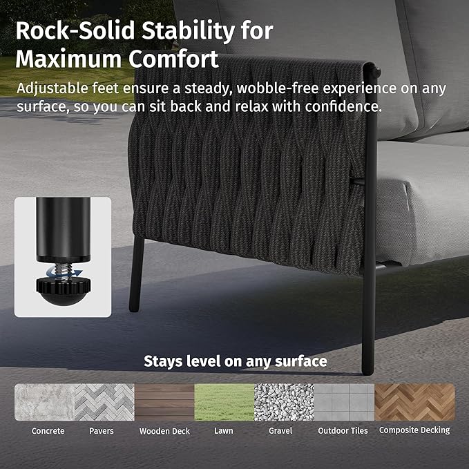 EAST OAK Life Chatter Outdoor Patio Furniture | Outdoor Sofa 3 Seats - Image 6