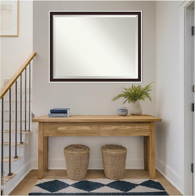 Amanti Art Wall Mirror 33x43 Maya Espresso Silver Rectangle Bathroom Mirror - Image 7