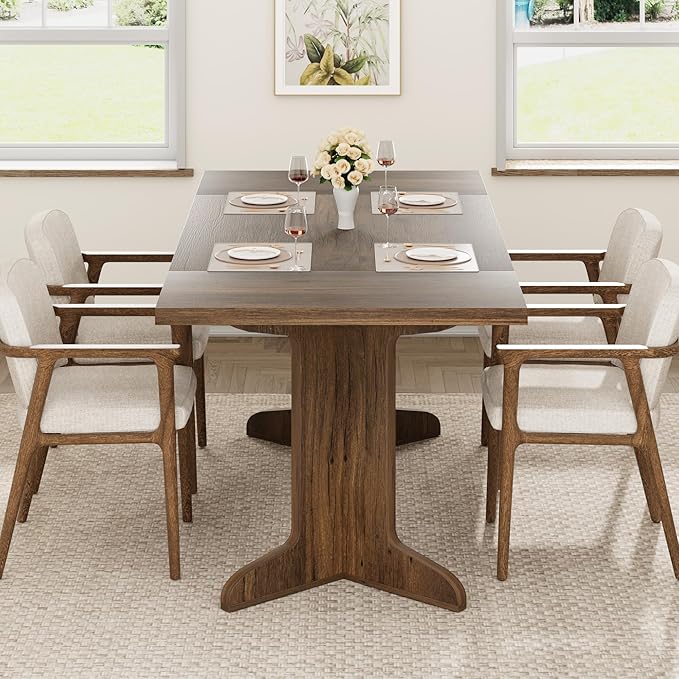 71" Large Dining Table for 6, Farmhouse Kitchen Table - Image 8