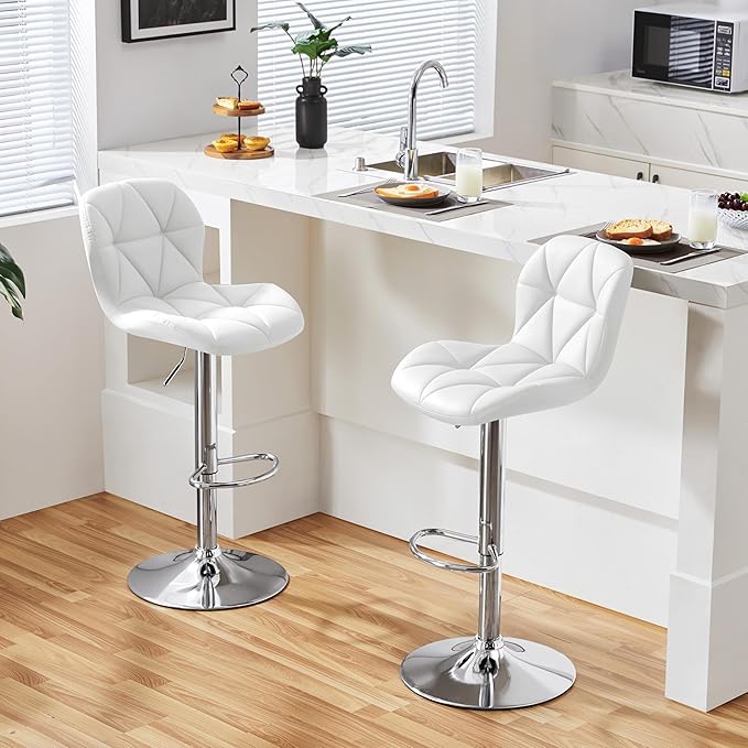 Yaheetech Barstools Set of 2, PU Leather Counter Stools Bar Chairs - Image 2