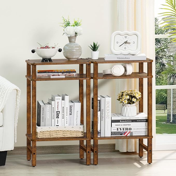 28in Tall Side Table 3-Tier Small Narrow End Table - Image 6