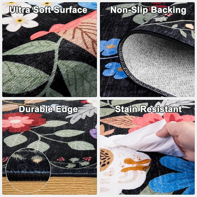 Runner Rug for Entryway: 2x10 Kitchen Rugs Non Slip Washable Ultra-Thin Soft - Image 8