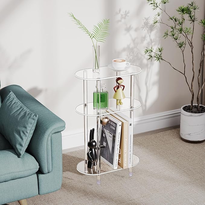 Clear Acrylic Narrow Side Table Set of 2 - Image 6