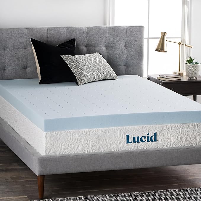 LUCID - LU40FF30GT 4 Inch Gel Memory Foam Mattress Topper-Ventilated by Lucid