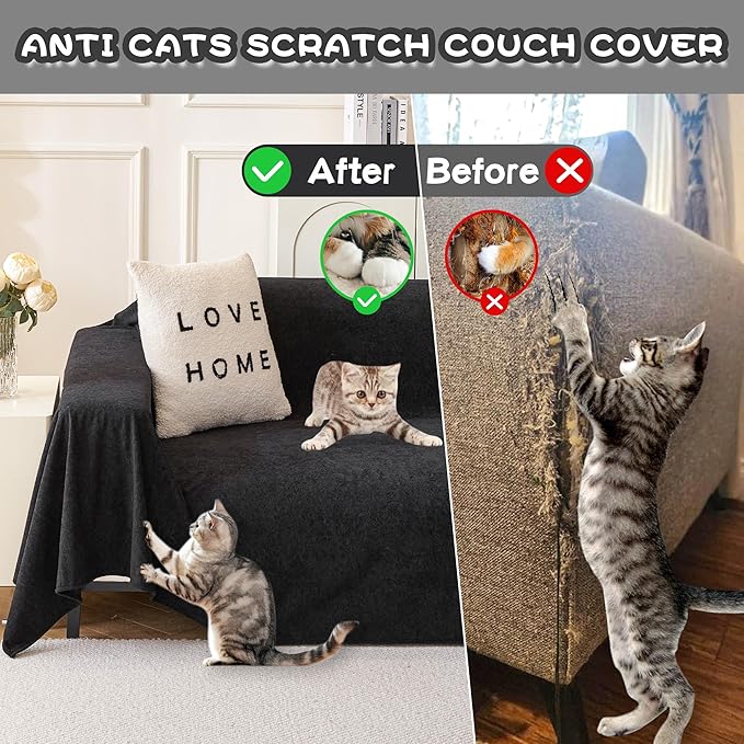 MYSKY HOME Black Couch Covers for Sectional Sofa, Love Seat Covers, Couch - Image 5