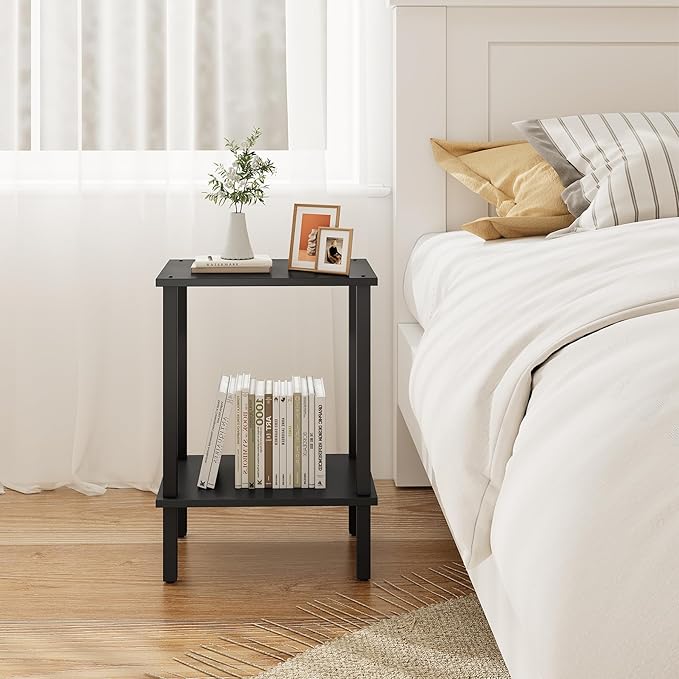 TUTOTAK End Table, Side Table, Nightstand, 2-Tier Storage Shelf, Sofa Side Table - Image 5