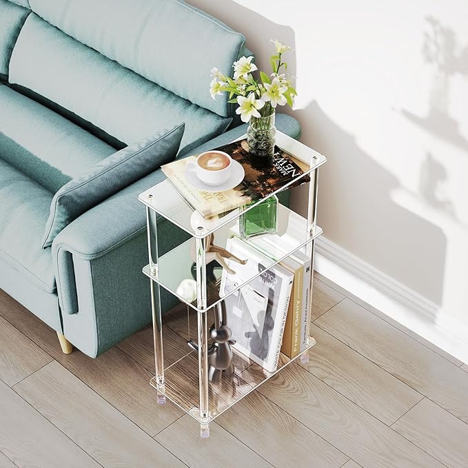 Clear Acrylic Narrow Side Table Set of 2 - Image 2
