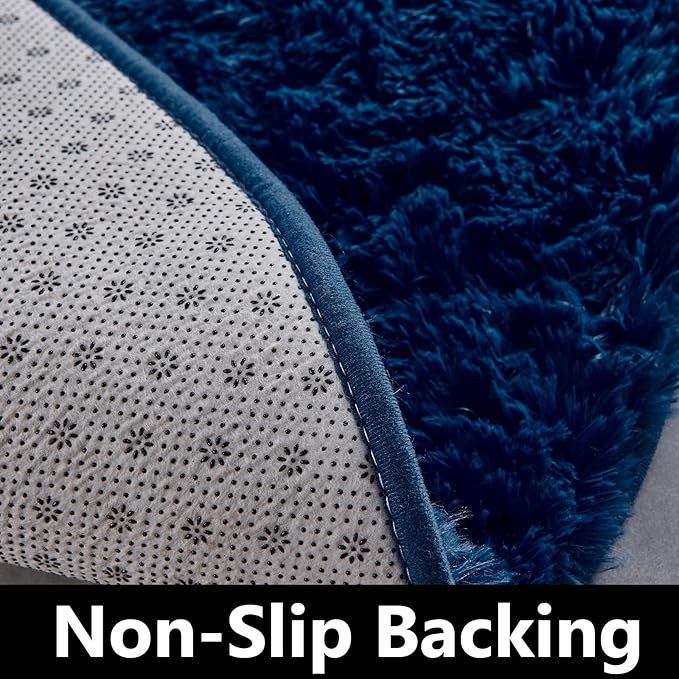 FJZFING Navy Blue Round Rug Ultra-Soft Plush Modern 7x7 Circle Area Rug - Image 5