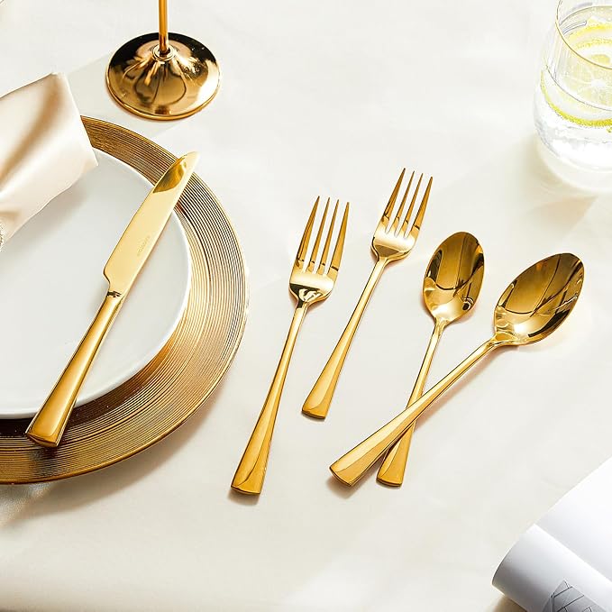 KINGSTONE Silverware Set for 8, 40-Piece Forged 18/10 Stainless Steel Flatware - Image 4
