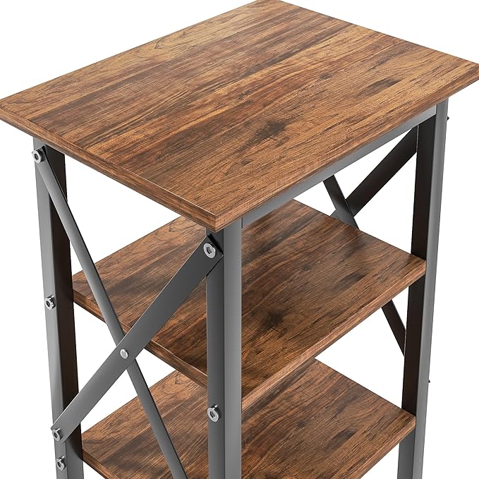 VECELO End Table Set of 2, Bedside Table, X-Design Reinforced Nightstands - Image 9