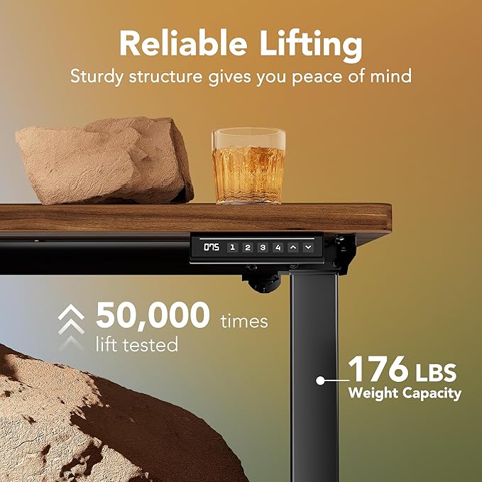 HUANUO 63 x 28 inch Electric Standing Desk Adjustable Height, 4 Memory Height - Image 3