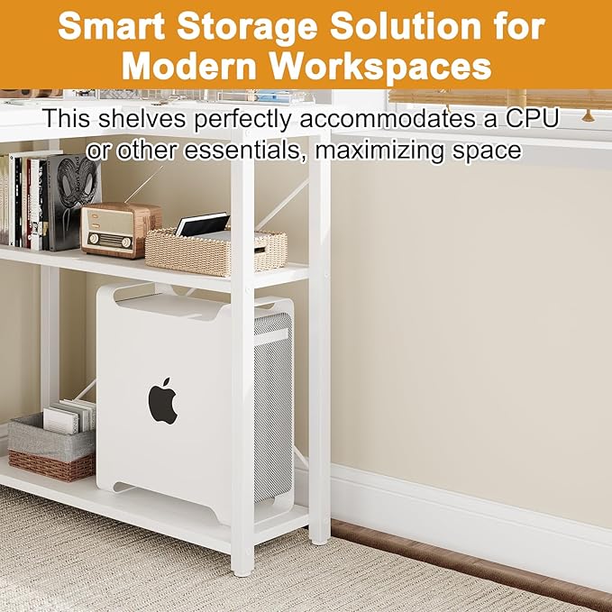 L Shaped Computer Desk with Reversible Shelves, 40 Inch Small Corner Desk with - Image 6