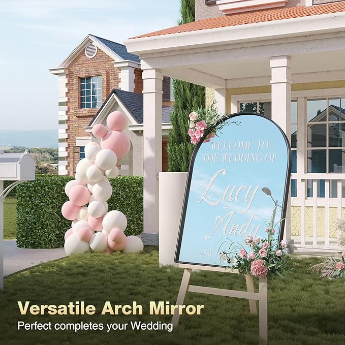 Brightify Arched Mirror, Arched Wall Mirror, 24 x 38 Inch Black Arch Mirror - Image 3
