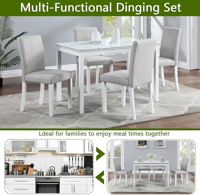 KEIKI 5-Piece Standard Height Dining Table Set - Image 4