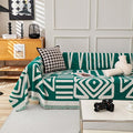 HANDONTIME Dark Green Couch Cover Boho Sofa Covers Washable Forest Green Dog by HANDONTIME