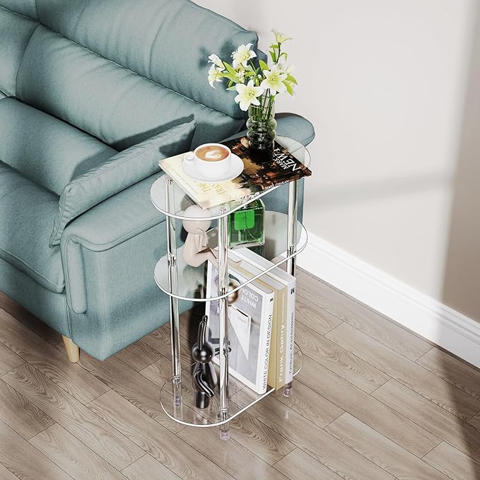 Clear Acrylic Narrow Side Table - Image 7