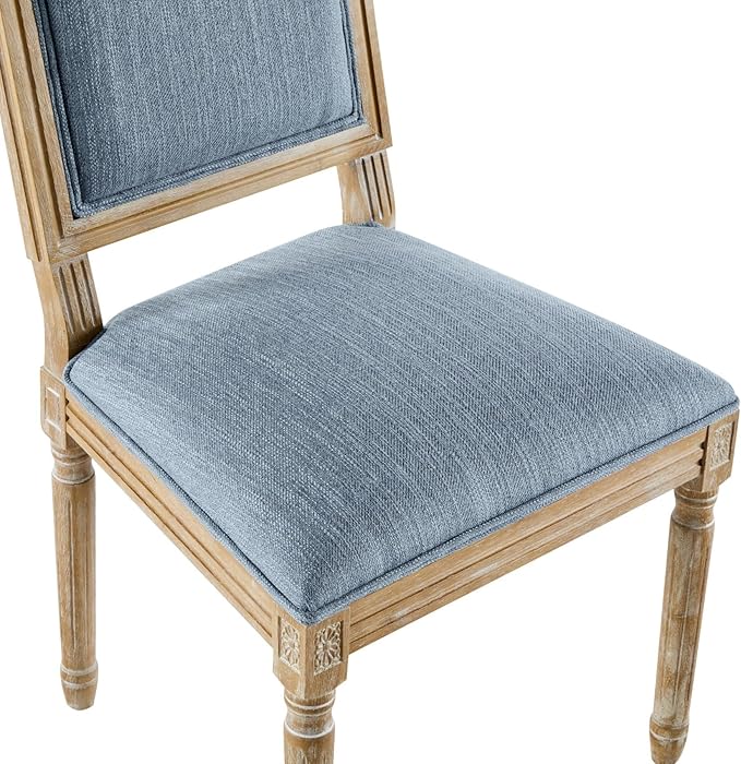 Merax Upholstered Solid Wood Dining Chairs Set of 6, French Country Style - Image 7