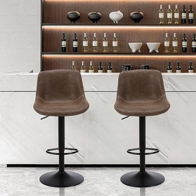 Bar Stools Set of 2, Swivel Counter Height Barstools - Image 2