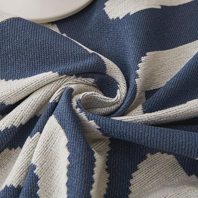 STACYPIK Jacquard Blue Geometric Sofa Cover Thick Soft Boho Couch Covers - Image 6