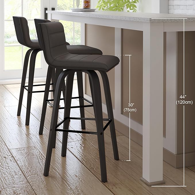 Armen Living size color options Vienna 30" Bar Height Barstool Brushed Wood - Image 12