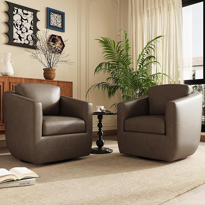 COLAMY 360° Swivel Accent Chair Set of 2 - Image 6