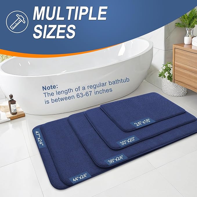 OLANLY Thick Memory Foam Bath Mat Rug 36x24, Extra Soft Absorbent Bathroom Rug - Image 5