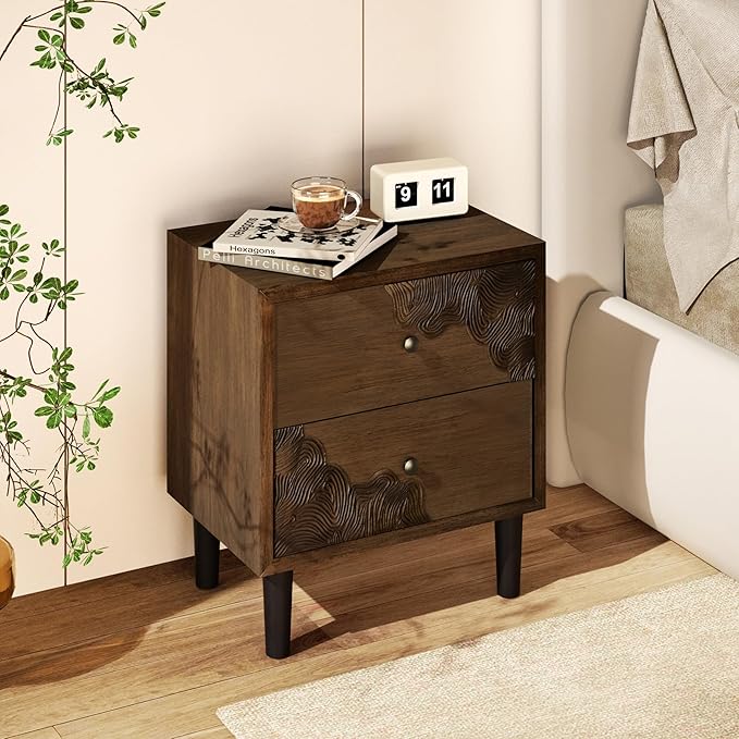 COSIEST Nightstand Set of 2, Mid Century Modern End Table - Image 5