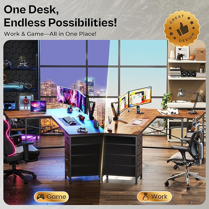 Huuger 55 Inch L Shaped Desk - Image 8