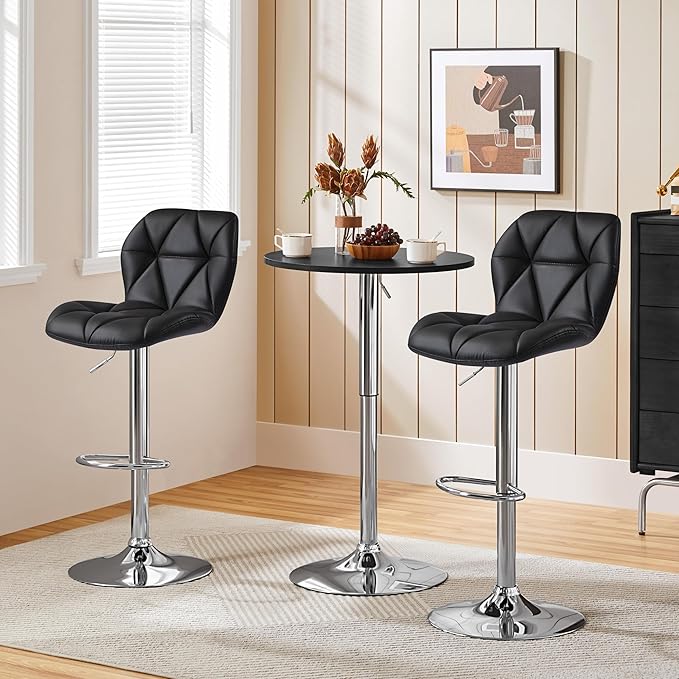 Yaheetech Bar Stools Set of 2, Modern Adjustable Kitchen Island Chairs - Image 5