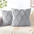decorUhome Throw Pillow Covers 20x20 Inch Set of 2, Soft Plush Faux Fur Wool by decorUhome