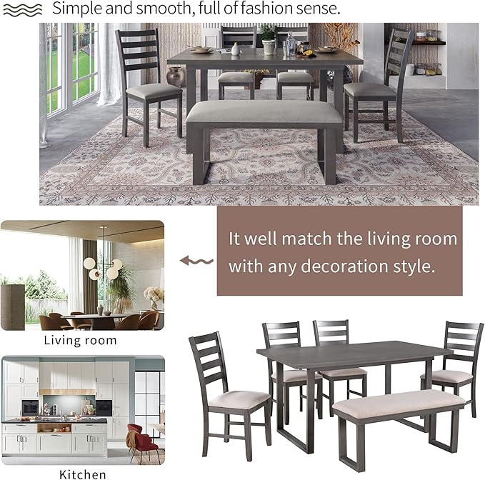 Ball & Cast 6 Piece Dining Table Set - Image 5