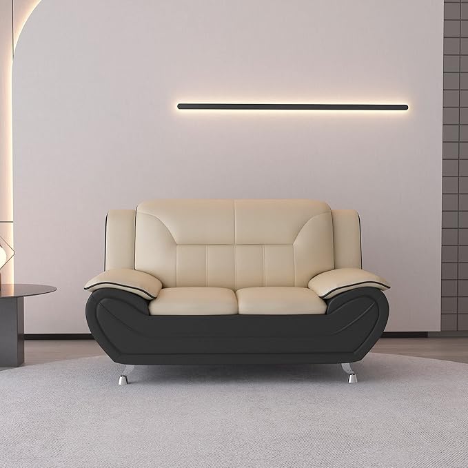 Container Furniture Direct Michael Modern Faux Leather Upholstered Stainless - Image 21