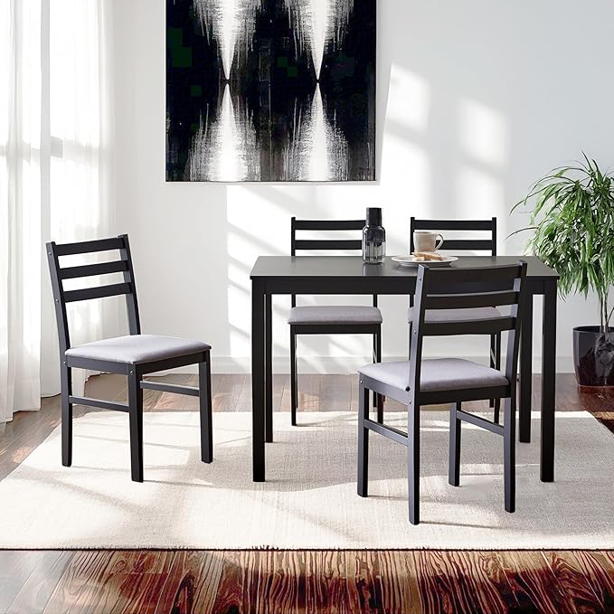 Livinia Seattle Modern Farmhouse Kitchen Dining Room Chair Set of 4, Solid Wood - Image 2