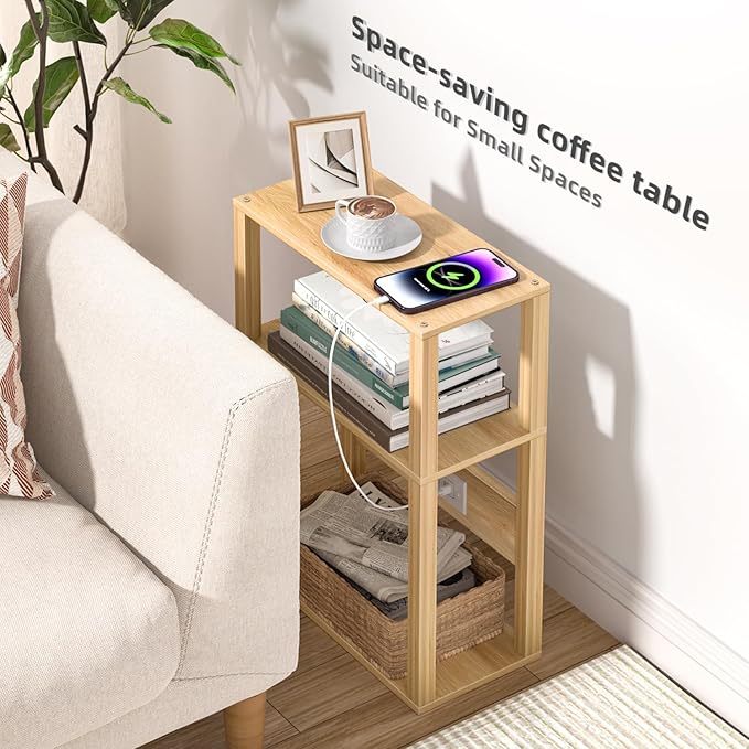 3-Tier Small Narrow Bamboo Side Table - Image 6
