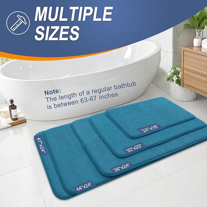 OLANLY Thick Memory Foam Bath Mat Rug 24x16, Extra Soft Absorbent Bathroom Rug - Image 5
