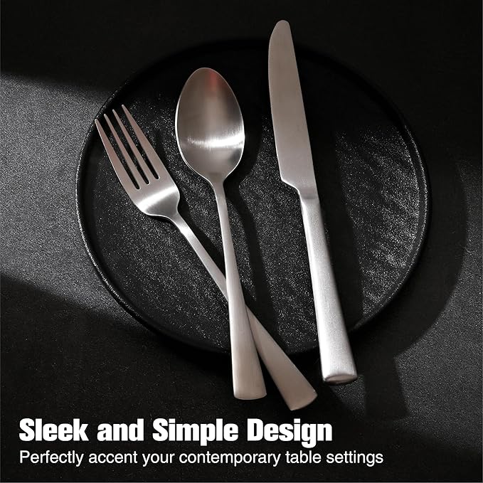 KINGSTONE 30-Piece Silverware Set, 18/10 Stainless Steel Flatware Set - Image 5