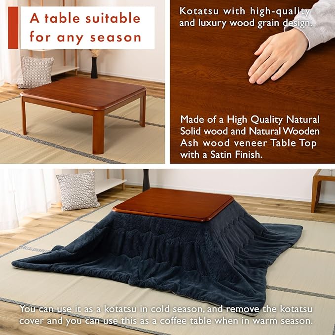 PaletteLife Japanese Heated Table- Wooden Chabudai Furniture - Image 4