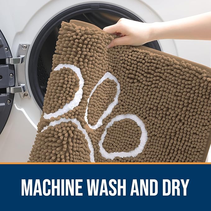 OLANLY Door Mat for Muddy Dog Paws 30x20, Ultra Absorbent Chenille Mud Doormat - Image 5