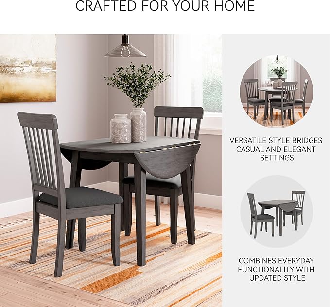 Signature Design by Ashley Shullden Casual Round Dining Small Drop Leaf Table - Image 5