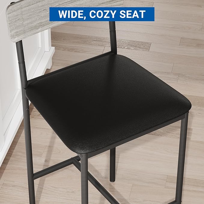 GarveeHome Bar Stools Set of 2, Upholstered Height Bar Stools - Image 5