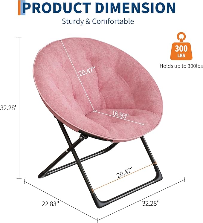 Saucer Chair, XL Foldable Lounge Chair - Image 3