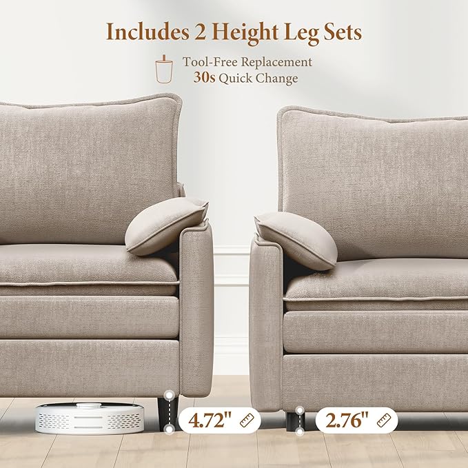 Vesgantti 142" Cloud Couch Sectional Modular Sofa, Comfy Sectional Couch - Image 2