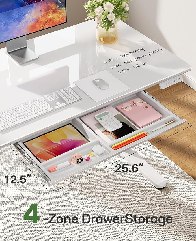 Marsail Glass Electric Standing Desk - Image 3