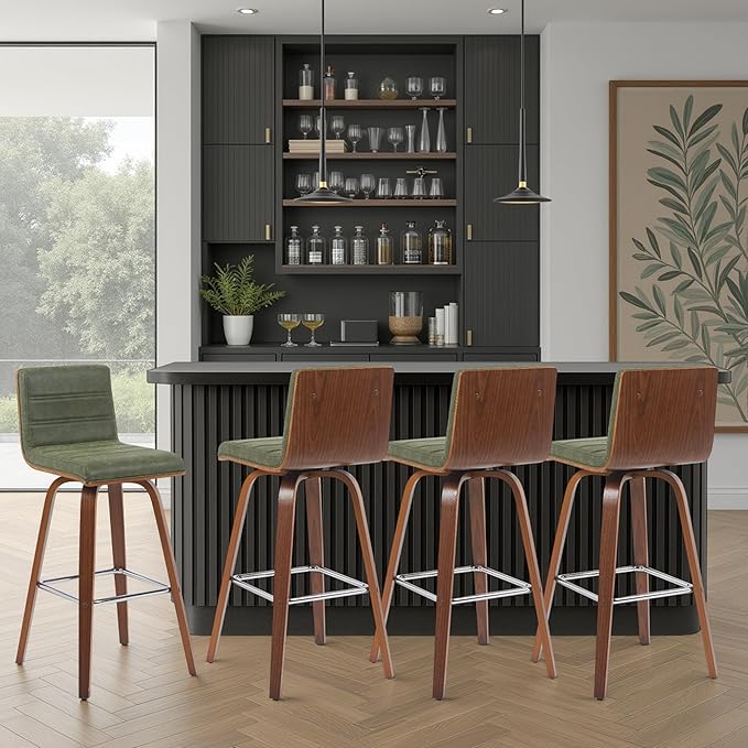 Vienna Modern Swivel Bar Height Stool by ArmenLiving