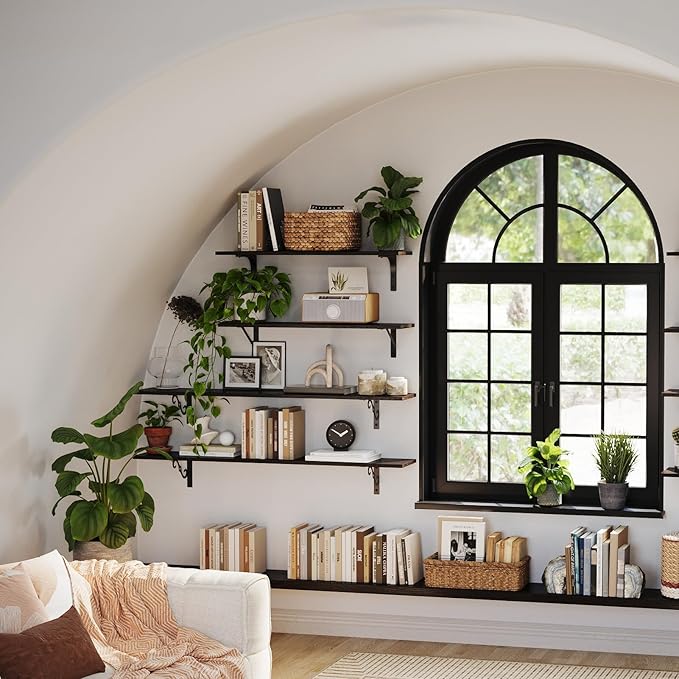 DINZI LVJ Long Wall Shelves, 23.6 Inch Large Floating Shelves Set of 2 - Image 6
