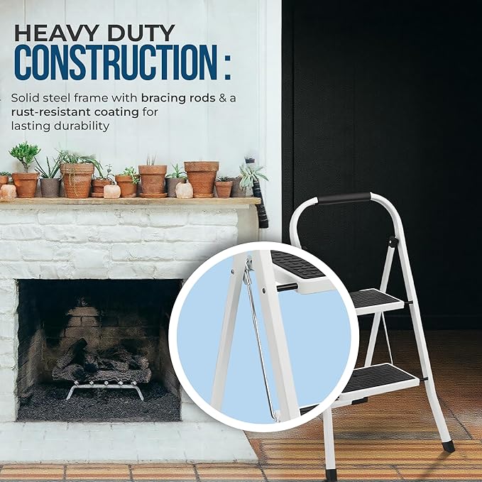 Simpli-Magic Step Ladder, 2 Step Stool Ergonomic Foldable - Image 2