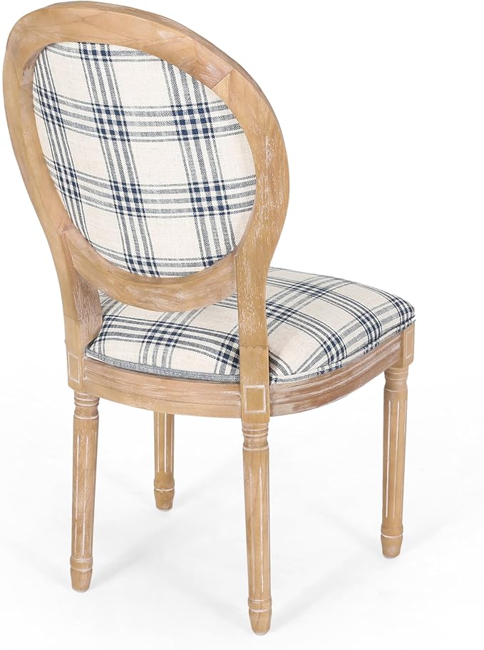 Christopher Knight Home Phinnaeus Dining Chair Set, Dark Blue Plaid + Light - Image 7