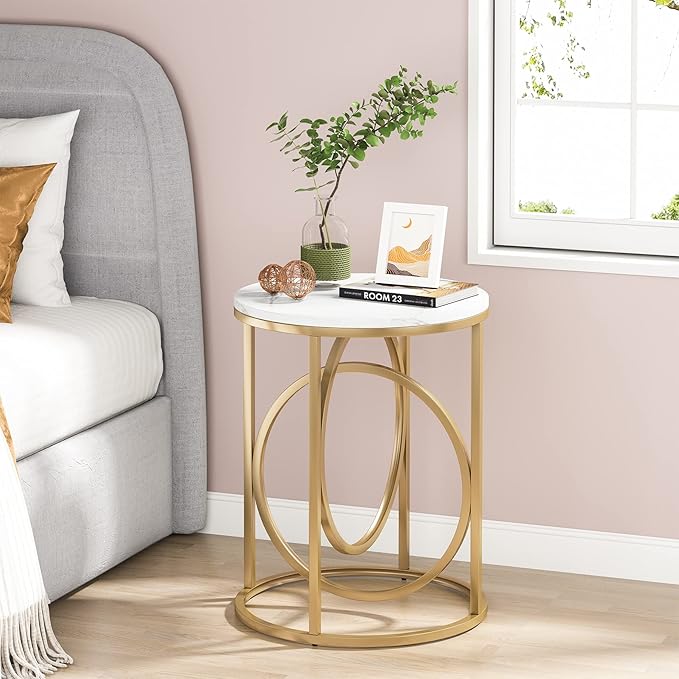 LITTLE TREE 20” Round End Table，Modern Sofa Side Table - Image 4