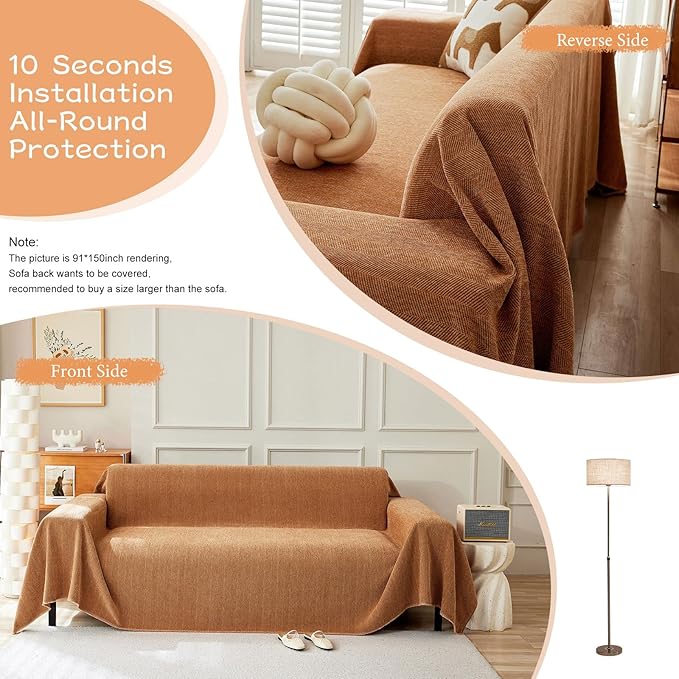 STACYPIK Dark Orange Sofa Cover - Image 2