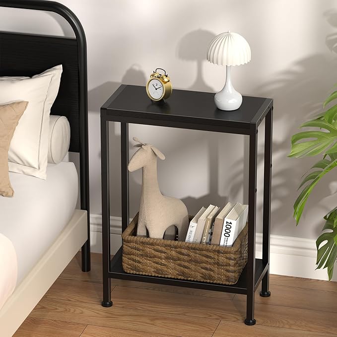 Narrow Side Table for Small Space, 2-Tier Small End Table - Image 2